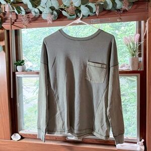 Wild Fable Green Thermal Long Sleeve Top Shirt Women’s Size Small Fall Winter
